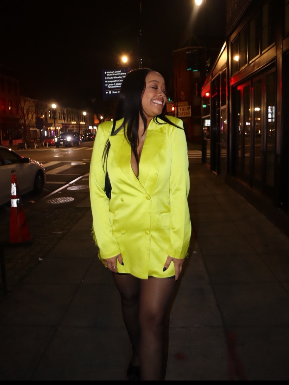 7 For All Mankind Neon Yellow Fringe Blazer